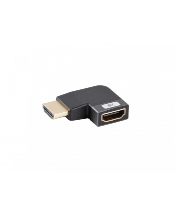 lanberg Adapter HDMI(M)-HDMI(F) 8K kątowy lewo srebrny aluminium