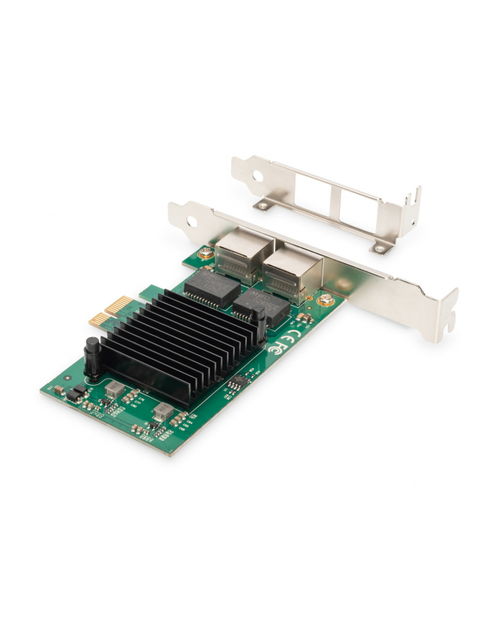 digitus Karta sieciowa przewodowa PCI Express 2x RJ45 Gigabit 10/100/1000Mbps Low Profile główny
