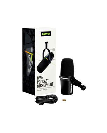 Shure MV7+-K - Mikrofon lektorski/wokalny ze złączem XLR/USB-C Czarny