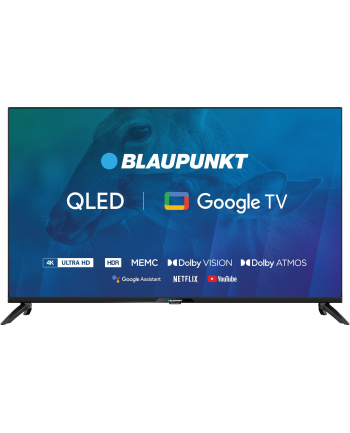 TV 43''; Blaupunkt 43QBG7000S 4K Ultra HD QLED, GoogleTV, Dolby Atmos, WiFi 2,4-5GHz, BT, czarny