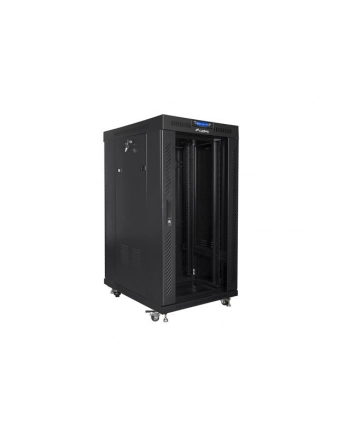 Szafa instalacyjna stojąca 19'' 22U 600x800 czarna drzwi szklane Lanberg (flat pack) nr 2