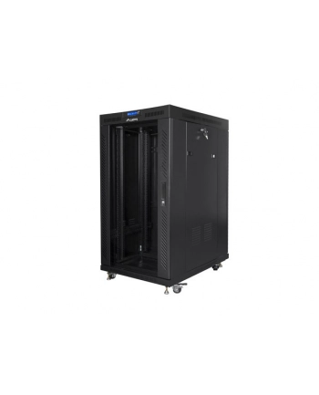 Szafa instalacyjna stojąca 19'' 22U 800x1000 czarna drzwi szklane LCD Lanberg (flat pack) V2 nr 1