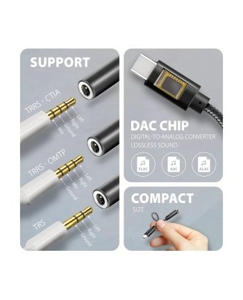 axagon Zewnętrzna karta dźwiękowa ADA-HC USB-C 32bit DAC 3.5mm (F) złącze, 384kHz nr 1