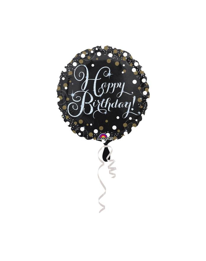 amscan Balon foliowy Standard Sparkling Birthday 43cm okragly S55 zapakowany 3406275 główny