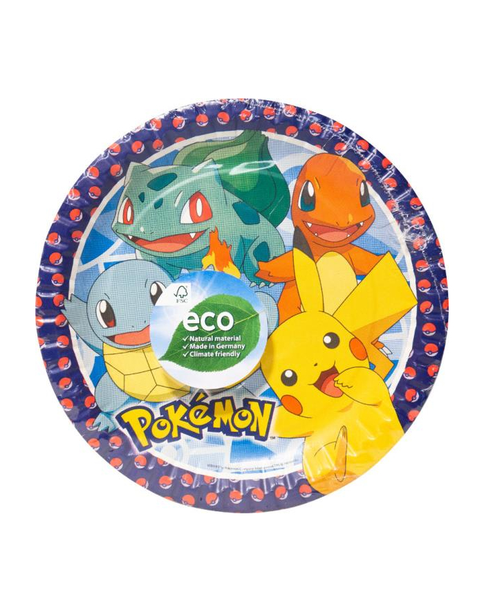 amscan Talerze Pokemon owalne papier 23cm 8szt 9904820-66 główny