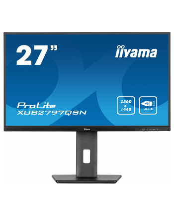 iiyama Monitor 27 cali XUB2797QSN-B1 IPS,QHD,USB-c Dock,HDMI