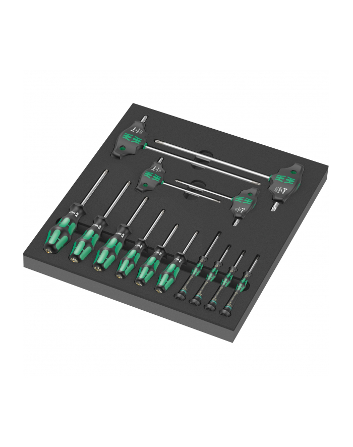 Wera 9712 foam insert TORX HF screwdriver set 1, 14 pieces (Kolor: CZARNY/grey, in foam insert for workshop trolley) główny