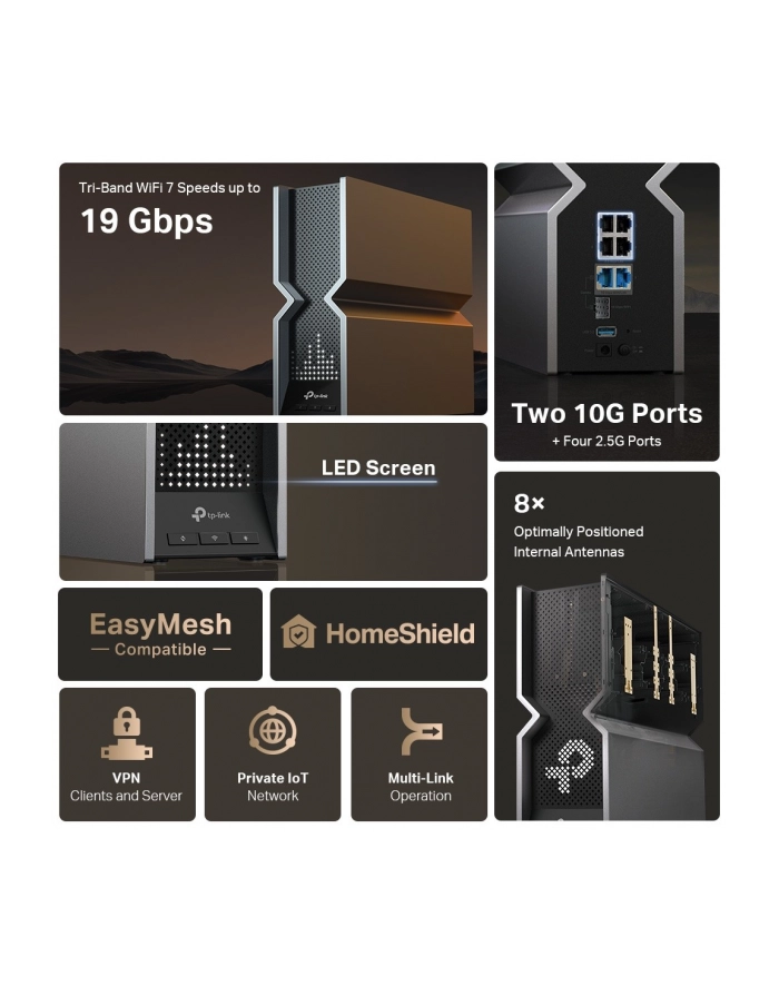tp-link Archer BE800 Router WiFi 7 BE19000 główny