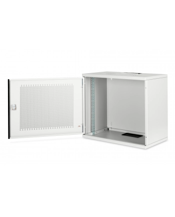 DIGITUS 9U wall mounting cabinet SOHO unmounted 460x540x400mm perforated front door grey color grey RAL 7035 nr 2