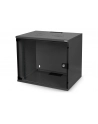 DIGITUS 7U wall mounting cabinet SoHo unmounted 370x540x400mm glass front door Kolor: CZARNY RAL 9005 - nr 1