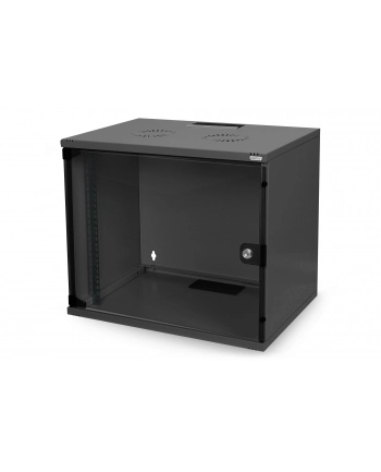 DIGITUS 7U wall mounting cabinet SoHo unmounted 370x540x400mm glass front door Kolor: CZARNY RAL 9005 nr 1