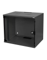 DIGITUS 7U wall mounting cabinet SoHo unmounted 370x540x400mm glass front door Kolor: CZARNY RAL 9005 - nr 5