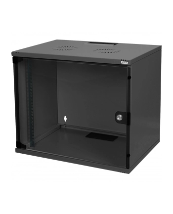 DIGITUS 7U wall mounting cabinet SoHo unmounted 370x540x400mm glass front door Kolor: CZARNY RAL 9005 nr 2