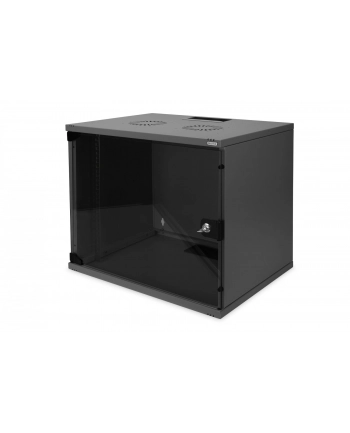 DIGITUS 9U wall mounting cabinet SoHo unmounted 460x540x400mm glass front door Kolor: CZARNY RAL 9005 nr 2