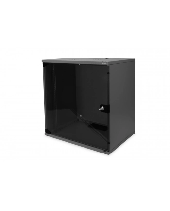 DIGITUS 12U wall mounting cabinet SoHo unmounted 595x540x400mm glass front door Kolor: CZARNY RAL 9005 nr 1