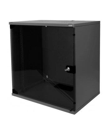 DIGITUS 12U wall mounting cabinet SoHo unmounted 595x540x400mm glass front door Kolor: CZARNY RAL 9005 nr 2