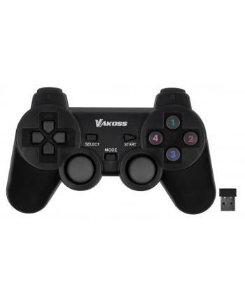 VAKOSS GAMEPAD BEZPRZEWODOWY USB Z FUNKCJĄ DUAL SHOCK, PC/PS3, TRYB CYFROWY I ANALOGOWY,  GP-4705BK CZARNY nr 1
