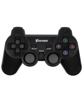 VAKOSS GAMEPAD BEZPRZEWODOWY USB Z FUNKCJĄ DUAL SHOCK, PC/PS3, TRYB CYFROWY I ANALOGOWY,  GP-4705BK CZARNY nr 2
