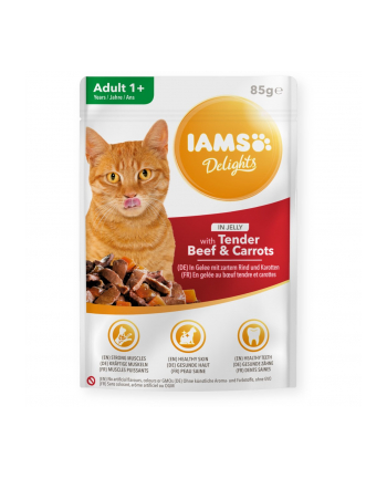 eukanuba IAMS Delights Adult z wołowiną i marchewką w galarecie 85g kot