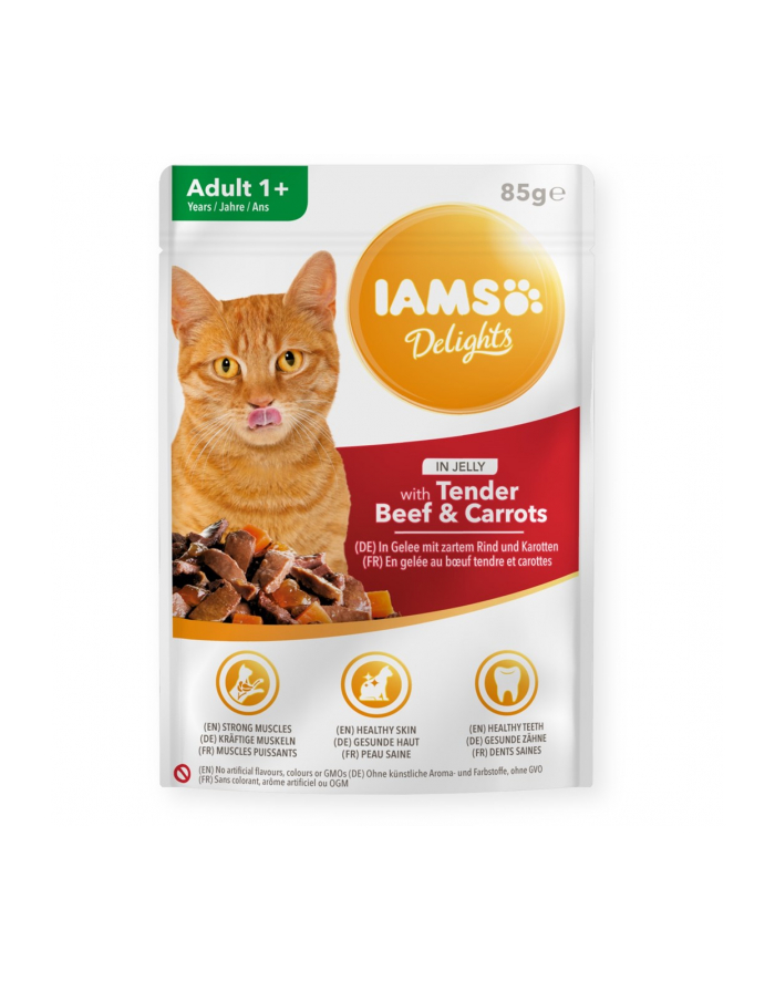 eukanuba IAMS Delights Adult z wołowiną i marchewką w galarecie 85g kot główny