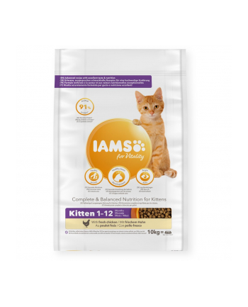 eukanuba IAMS for Vitality ze świeżym kurczakiem 10kg kocięta