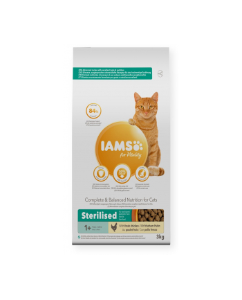 eukanuba IAMS for Vitality Sterilised ze świeżym kurczakiem 3 kg kot