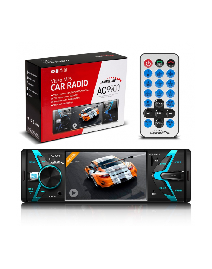 Radioodtwarzacz Audiocore AC9900 MP5 AVI DivX Bluetooth handsfree + pilot główny