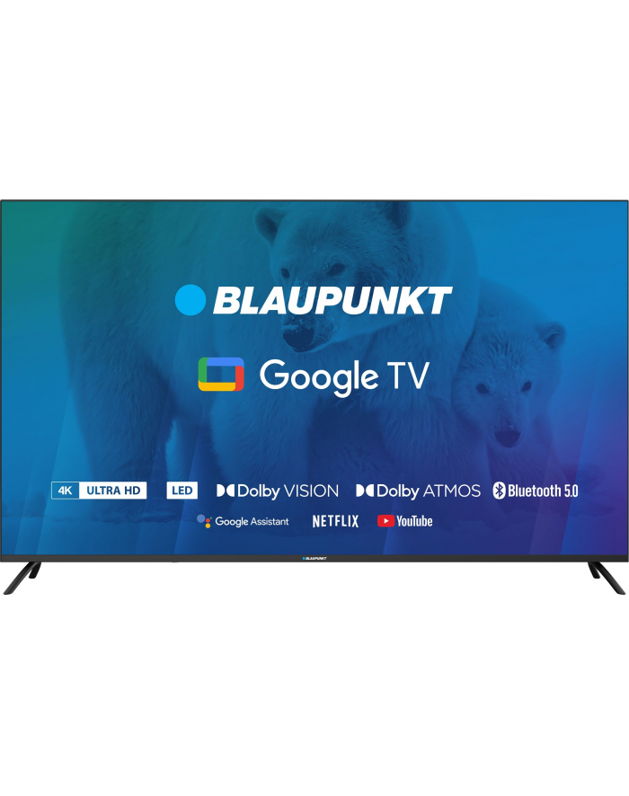 TV 65''; Blaupunkt 65UBG6000S 4K Ultra HD LED, GoogleTV, Dolby Atmos, WiFi 2,4-5GHz, BT, czarny główny