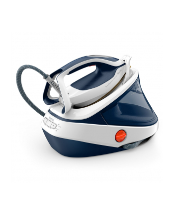 tefal Stacja parowa Pro Express | GV9712E0 | 3000 W | 1,2 L | 7,7 bara | Automatyczne wyłączanie | Funkcja pary w pionie | Funkcja Calc-clean | Biały/Niebieski