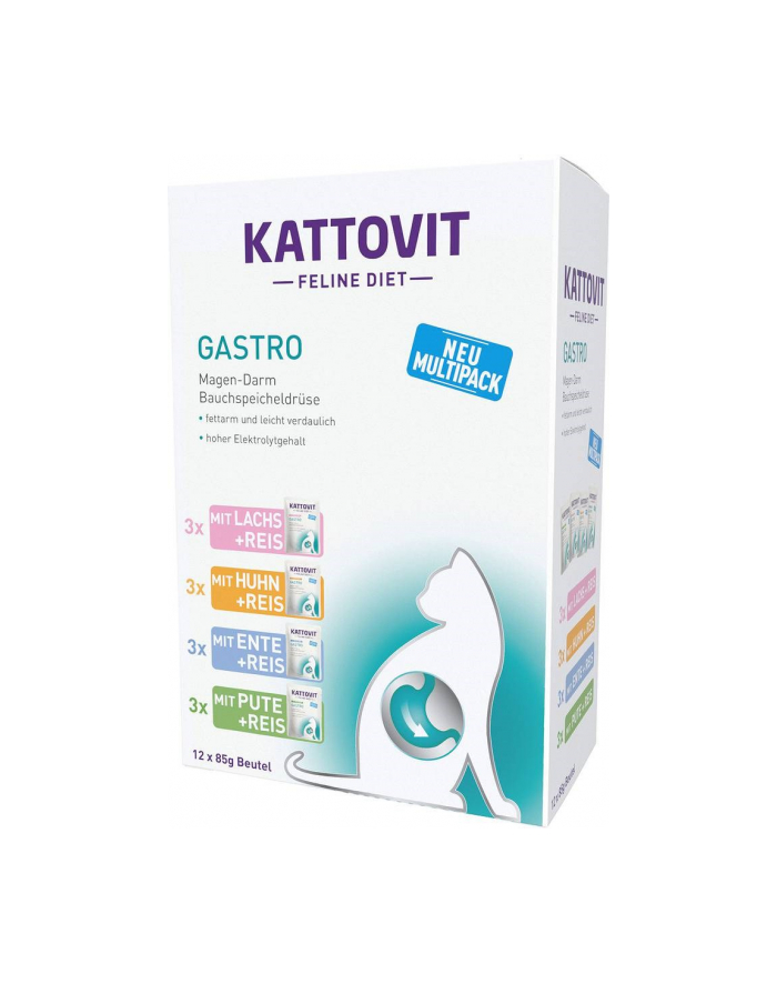 KATTOVIT GASTRO Zestaw na układ pokarmowy 12x85g dla kota główny