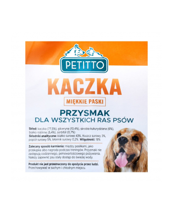 PETITTO Miękkie paski z kaczki 500G