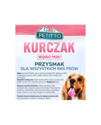 PETITTO Miękkie paski z kurczaka 500G