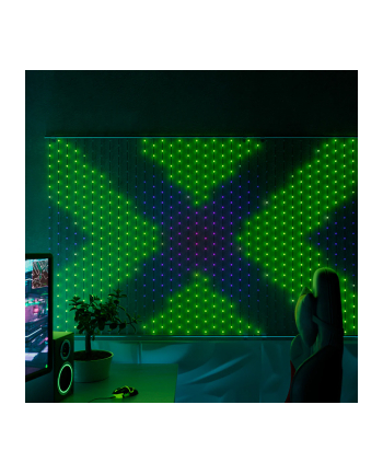 Twinkly Matrix – 480 RGB LED Lampki w kształcie pereł, przezroczysty przewód, 33x33ft typ wtyczki F