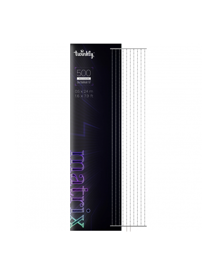Twinkly Matrix – 500 RGB LED Lampki w kształcie pereł, przezroczysty przewód, 17x78ft typ wtyczki F główny