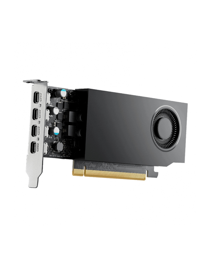 pny technologies PNY NVIDIA A1000 8GB GDDR6 128-bit, Low Profile, PCIe 40 x8, Single slot, 4 x Mini DisplayPort 14a, 50W, LP bracket, 4 x mDP to DP adapter, retial główny
