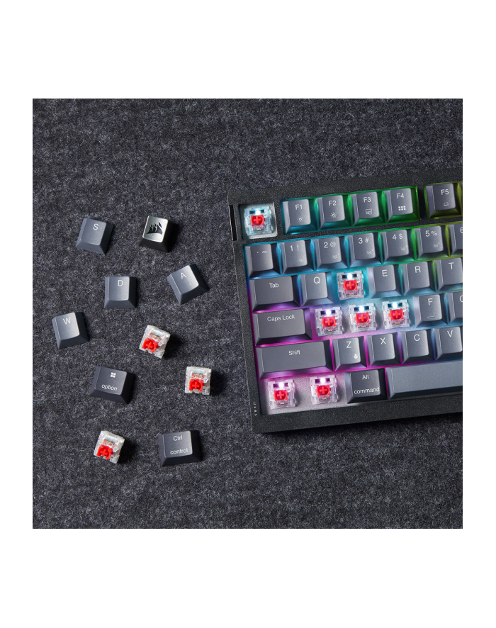 no name Bezprzewodowa klawiatura gamingowa Corsair Gaming K65 Plus 75% RGB, MLX RED - Czarny, Szary główny