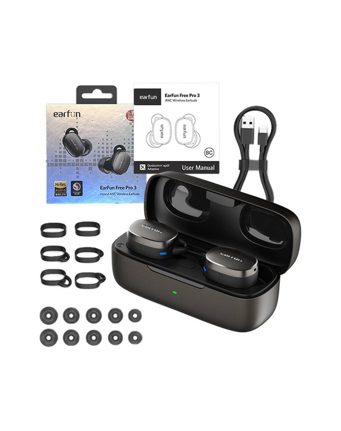 Słuchawki TWS EarFun Free Pro 3, ANC czarne główny