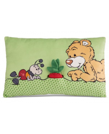 NICI 49449 Maskotka poduszka Miś Mielo z rzodkiewką 2D 43x25cm GREEN