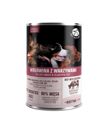 PetRepublic puszka dla psa wołowina, warzywa 1250 g