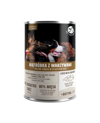 PetRepublic puszka dla psa wątróbka, warzywa 1250 g