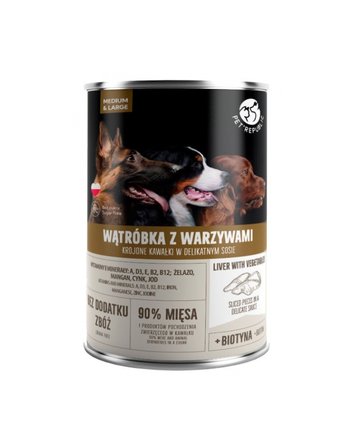 PetRepublic puszka dla psa wątróbka, warzywa 1250 g główny