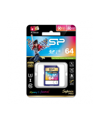 Karta pamięci Silicon Power SDXC Superior Pro 64GB (90/80 MB/s) Class 10 UHS-I U3 nr 1