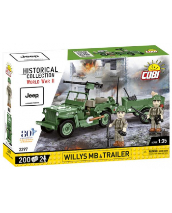 COBI 2297 Historical Collection WWII Willys MB + przyczepa 200 kl.