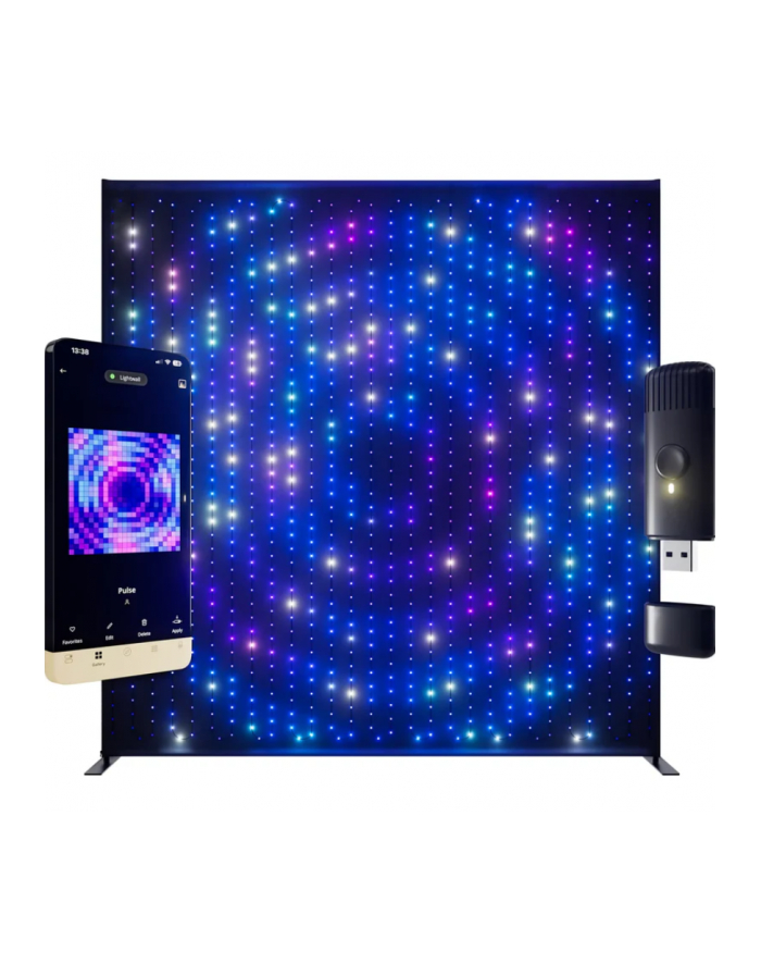 Twinkly Wall 1120 LED RGB czarny główny