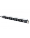 digitus Listwa zasilająca PDU 19''; Rack, 8x gniazdo schuko,20m, 1x wtyk unischuko, 16A, aluminiowa - nr 23
