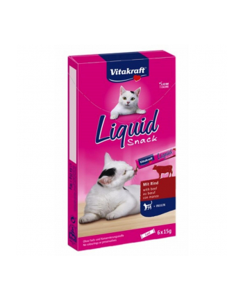 VITAKRAFT CAT LIQUID SNACK wołowina/inulina dla kota 6szt