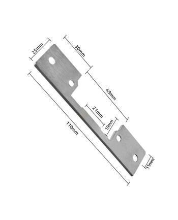 qoltec Dwustronny prosty szyld do elektrozaczepu | Blacha zaczepowa |   110mm | Stal nierdzewna