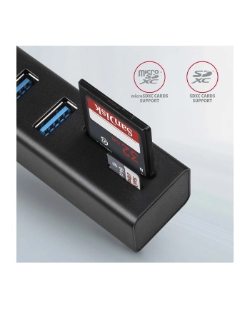 no name AXAGON HMA-CR3A Koncentrator wieloportowy, USB 30 Type-A, 3x USB-A, SD, microSD