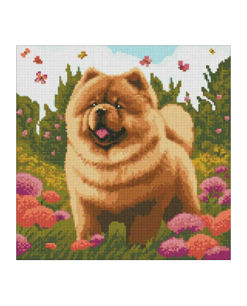 ideyka Haft diamentowy bez ramy Diamentowa mozaika 40x40cm Charming Chow