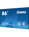 iiyama Monitor 85.6 calowy LH8675UHS-B1A, 24/7,IPS,ANDROID.11,4K,500cd/m2,WiFi,3xHDMI,DP,Daisy/Chain,2xUSB,2x10W,RJ45,iiSignage2,FailOver,SDM,4GB/32GB,metal, - nr 76